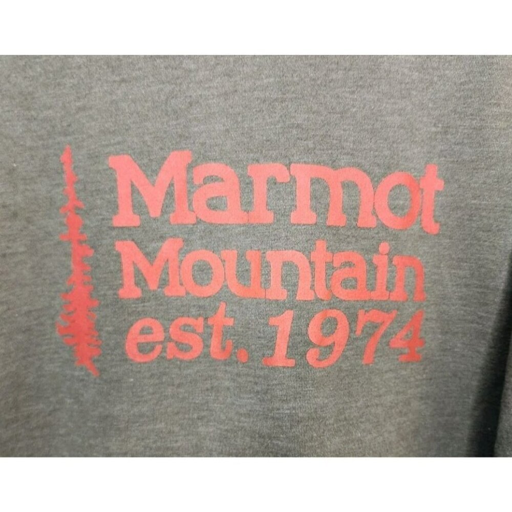 Size XL Marmot Men's '74 Hoody Heathered Army Green Orange Graphic - Picture 4 of 5
